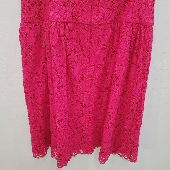 Jessica Simpson Pink Cap Sleeve Lace Dress Women's Size 6 - Picture 6 of 13